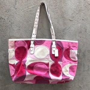 Multicolored Pink Coach Bag